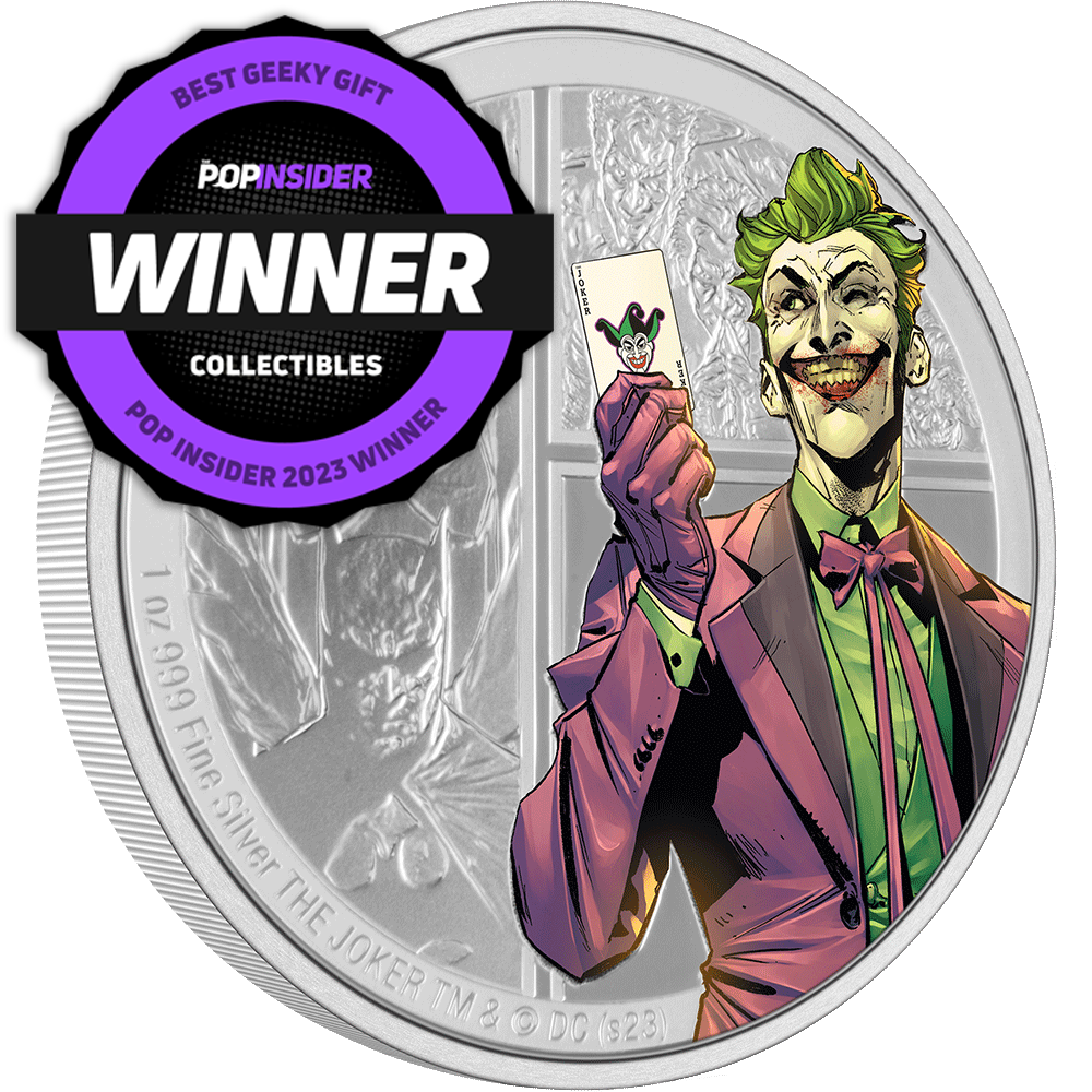 DC Villains – THE JOKER™ 1oz Silver Coin - 'Best Geeky Gift' Pop Insider 2023 Collectibles Winner.