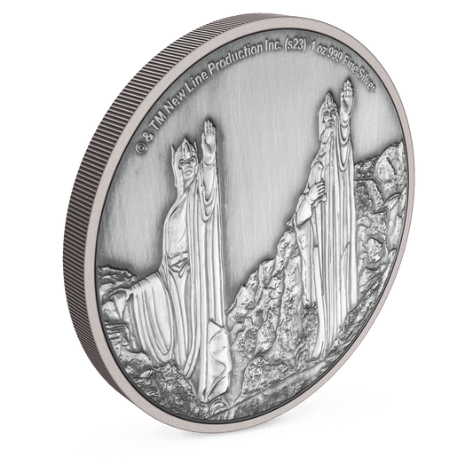 THE LORD OF THE RINGS™ – Argonath 1oz Silver Coin with Milled Edge Finish.