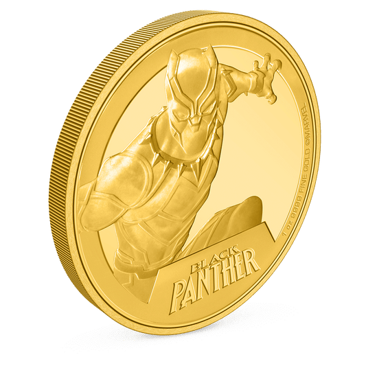 Marvel Black Panther 1oz Gold Coin with Milled Edge Finish.