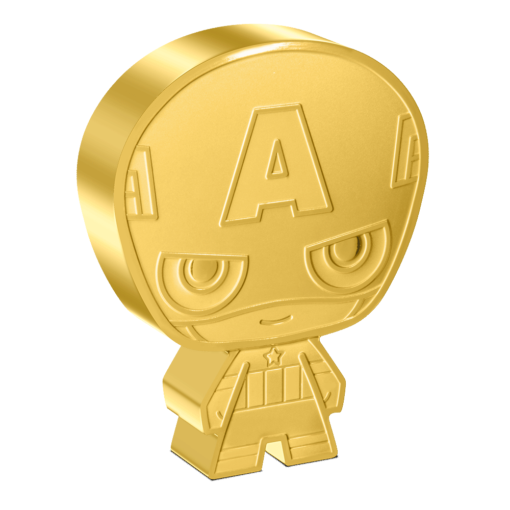 Marvel – Captain America 1oz Silver Chibi® Coin Gilded Version - Includes a 1 in 10 Chance to Win this Bonus!