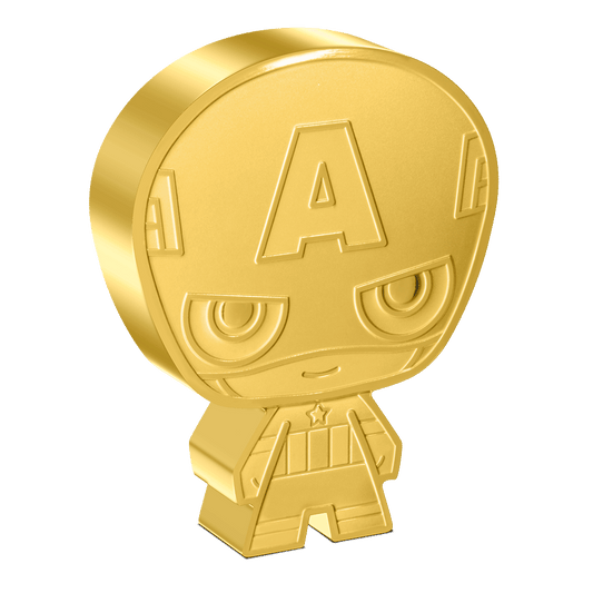 Marvel – Captain America 1oz Silver Chibi® Coin Gilded Version - Includes a 1 in 10 Chance to Win this Bonus!