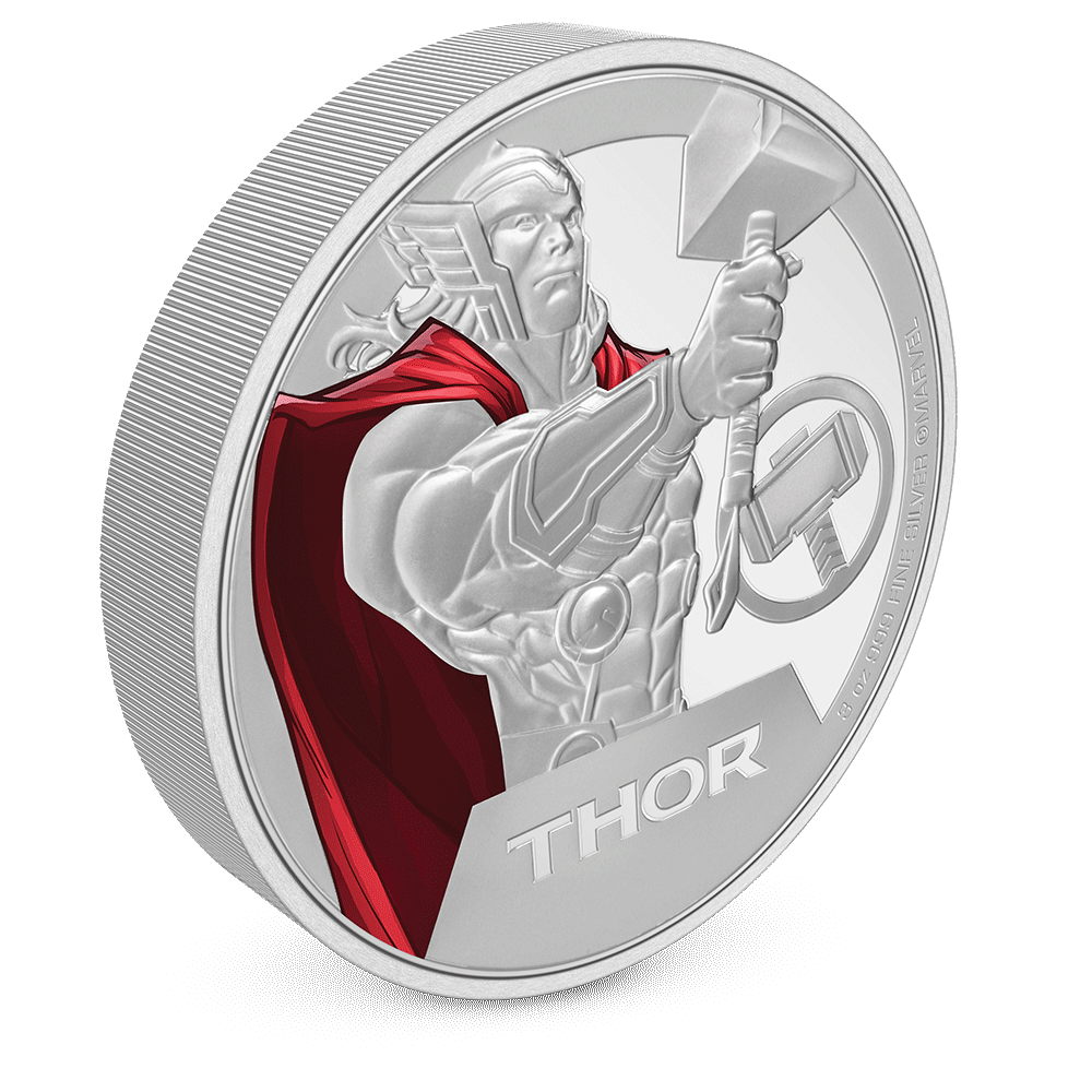 Marvel Thor™ 3oz Silver Coin with Milled Edge Finish.