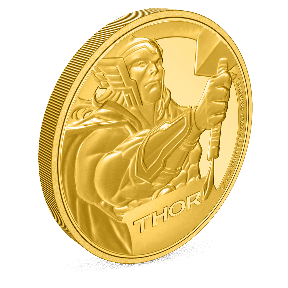 Marvel Thor™ 1/4oz Gold Coin with Milled Edge Finish.