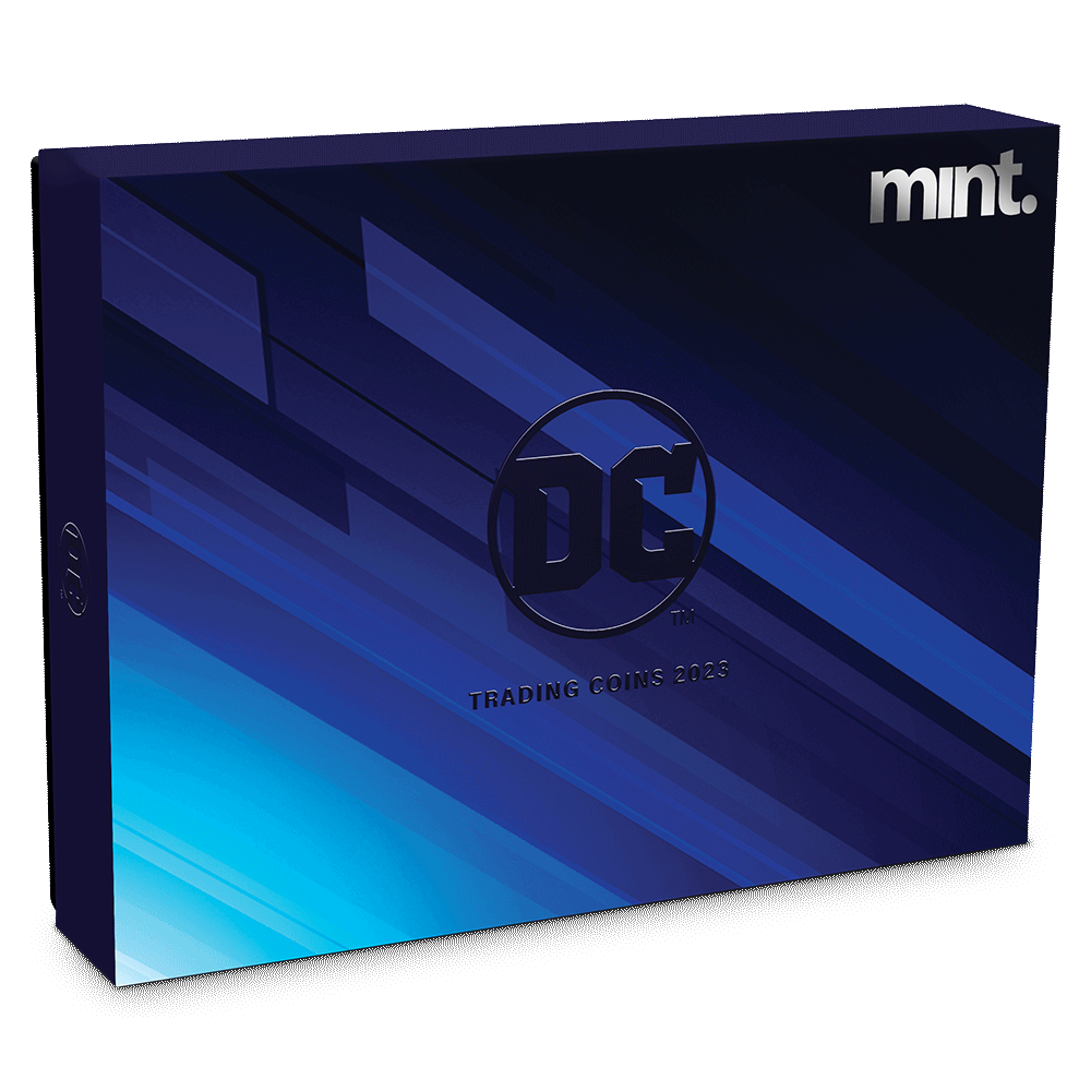 mint Trading Coins – DC Featuring Custom-Designed Outer Box With DC Imagery.