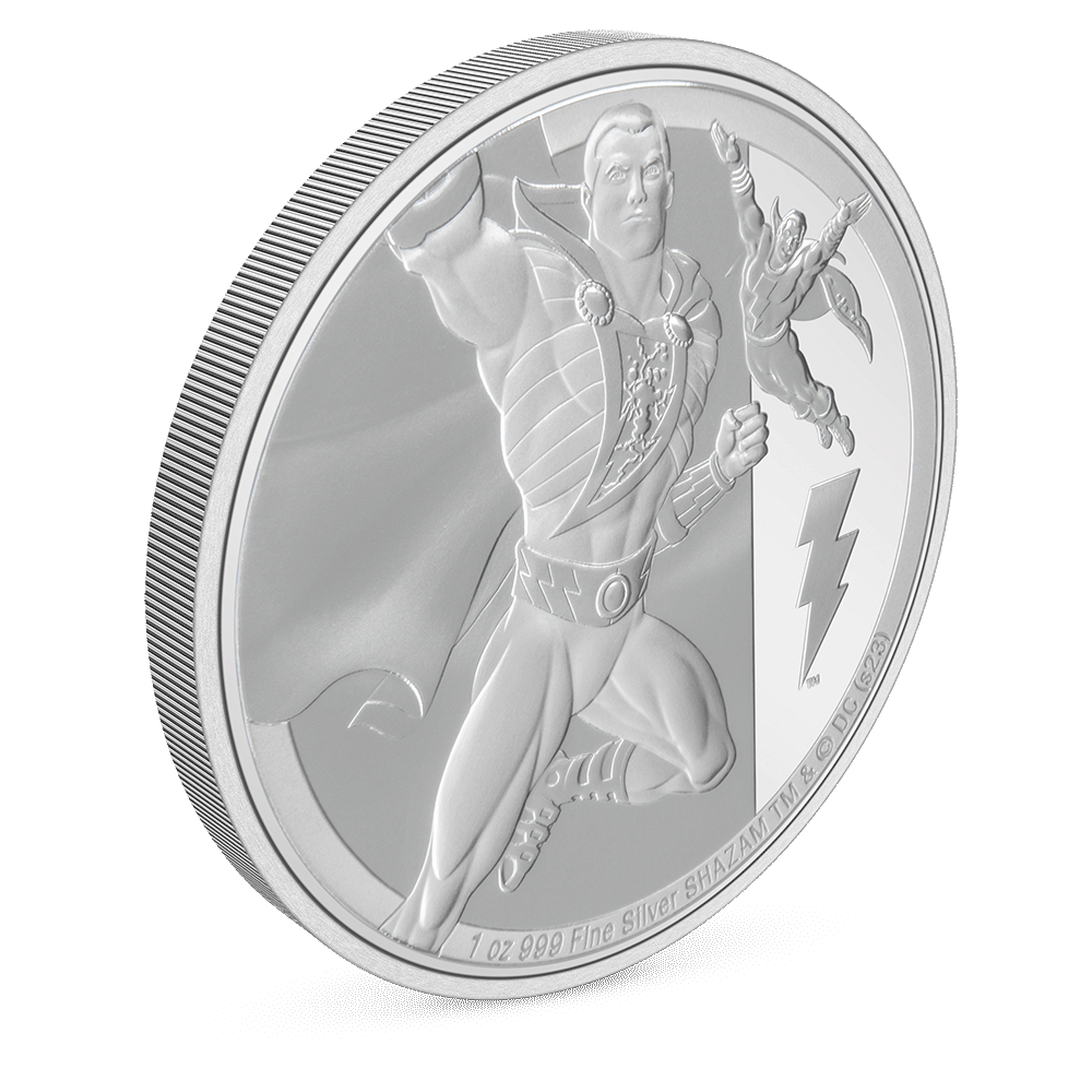 SHAZAM™ Classic 1oz Silver Coin with Milled Edge Finish.