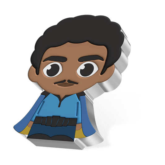 Star Wars™ Lando Calrissian™ 1oz Silver Chibi® Coin with Smooth Edge Finish.