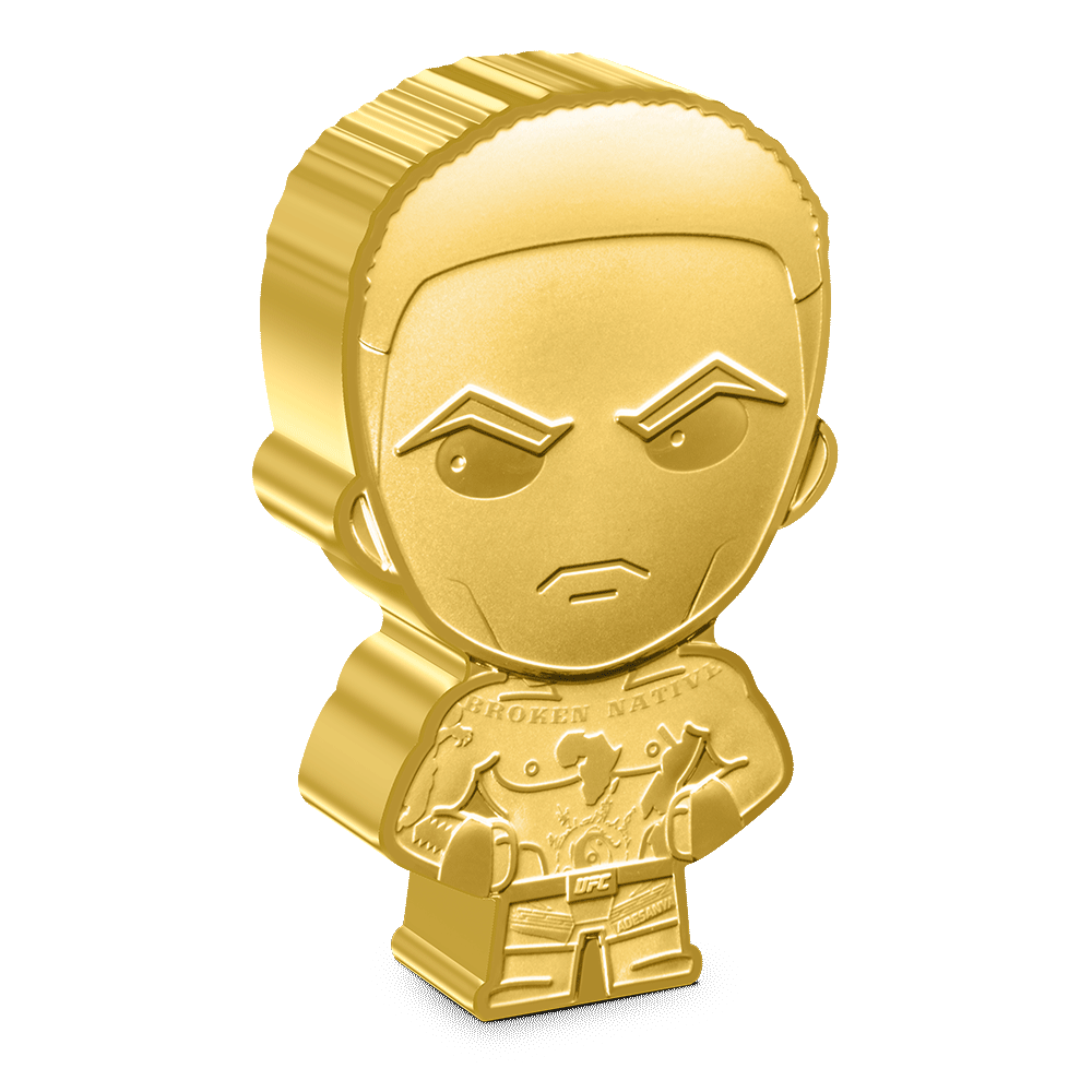 UFC® – Israel Adesanya 1oz Silver Chibi® Coin Gilded Version - Includes a 1 in 10 Chance to Win this Bonus!