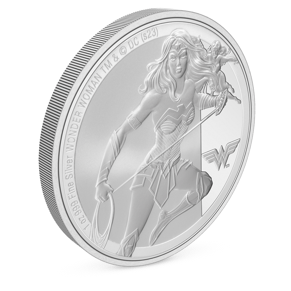 WONDER WOMAN™ Classic 1oz Silver Coin with Milled Edge Finish.