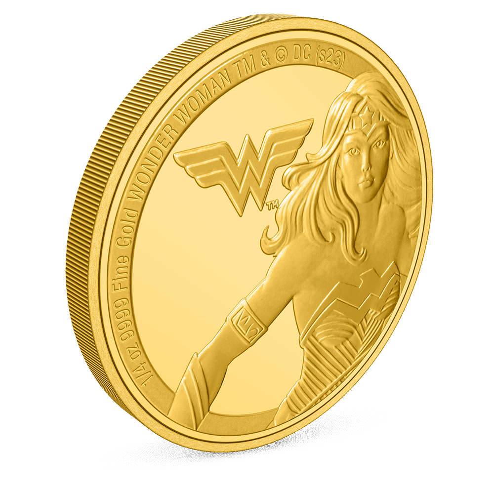 WONDER WOMAN™ Classic 1/4oz Gold Coin with Milled Edge Finish.