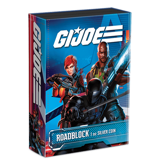 G.I. Joe – Roadblock 1oz Silver Coin Featuring Custom Book-style Outer With Brand Imagery.