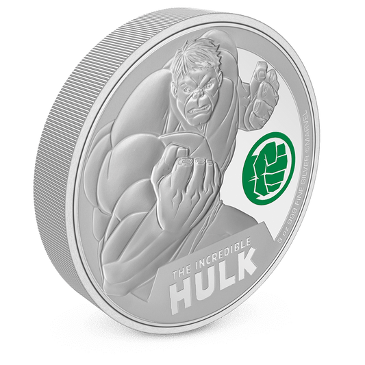 Marvel The Incredible Hulk 3oz Silver Coin With Milled Edge.