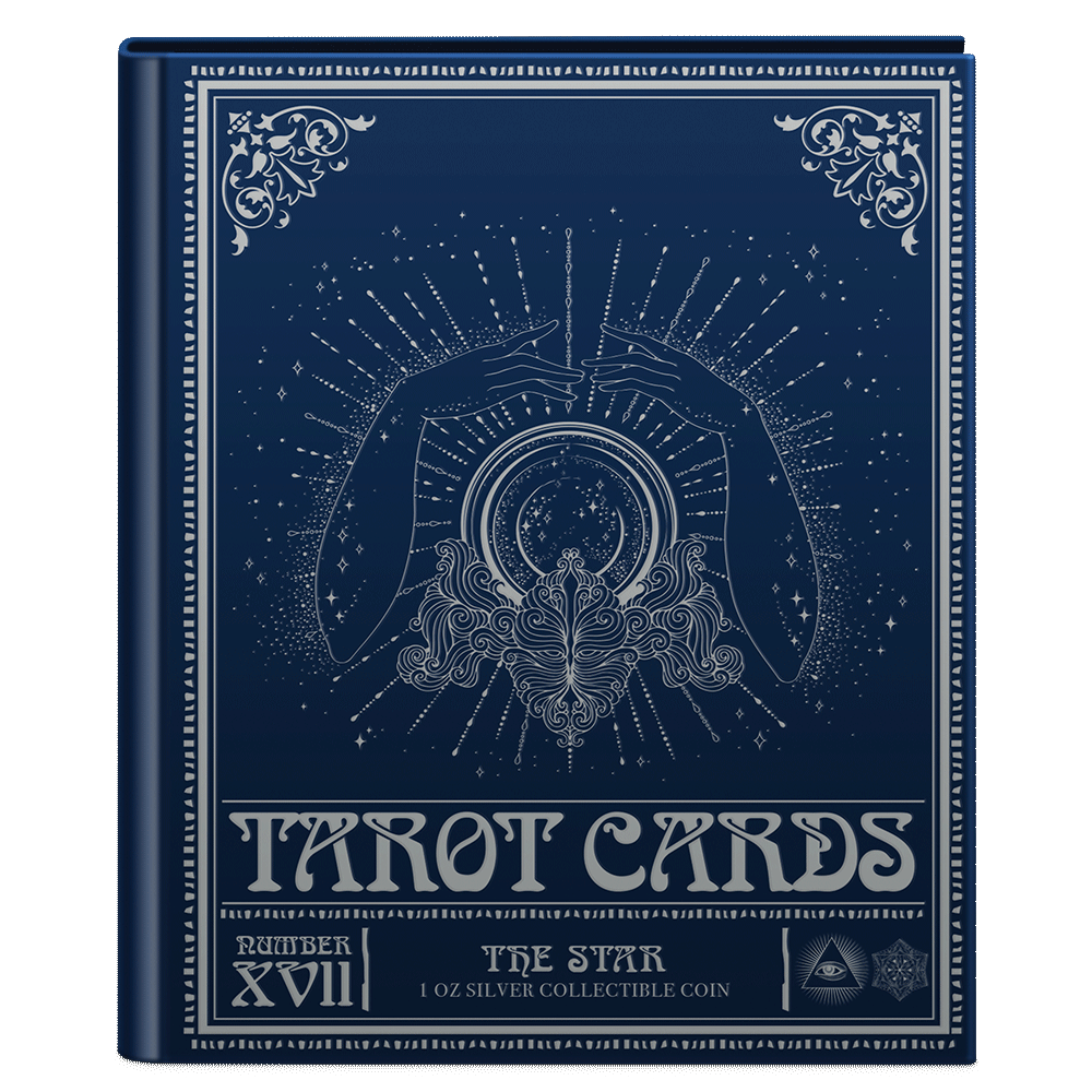 Tarot Cards – The Star 1oz Silver Coin Featuring Tarot-themed packaging,