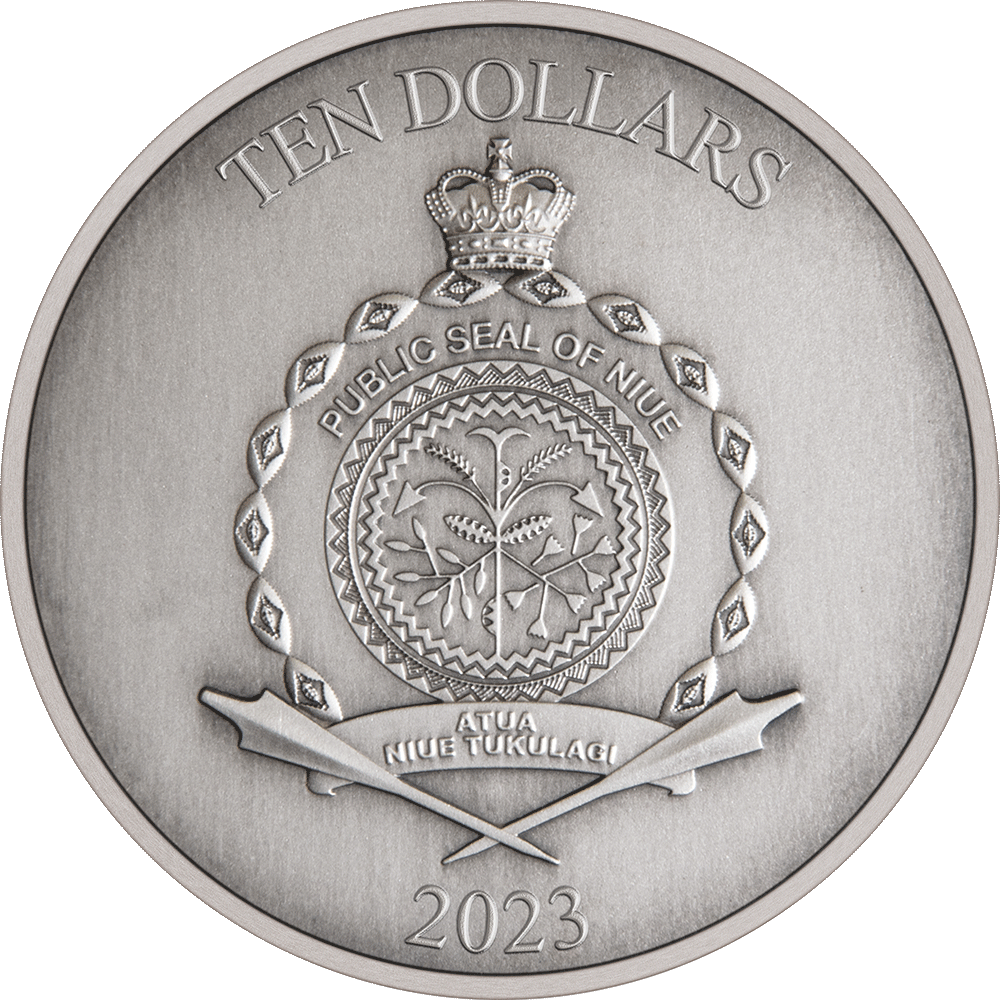 Public Seal of Niue Coat of Arms $2 2023 Obverse.