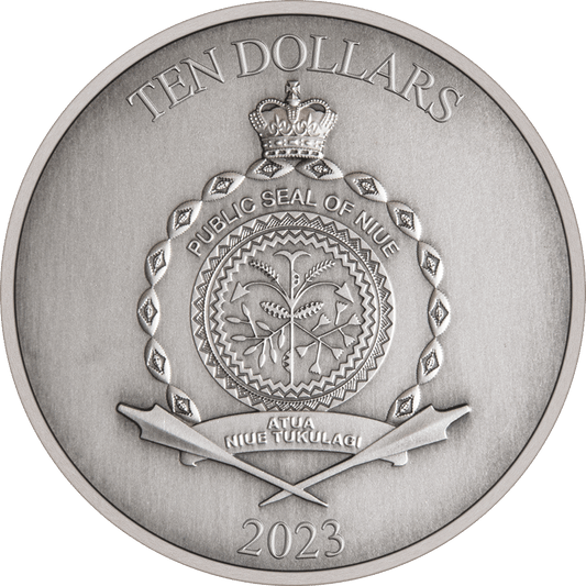 Public Seal of Niue Coat of Arms $2 2023 Obverse.