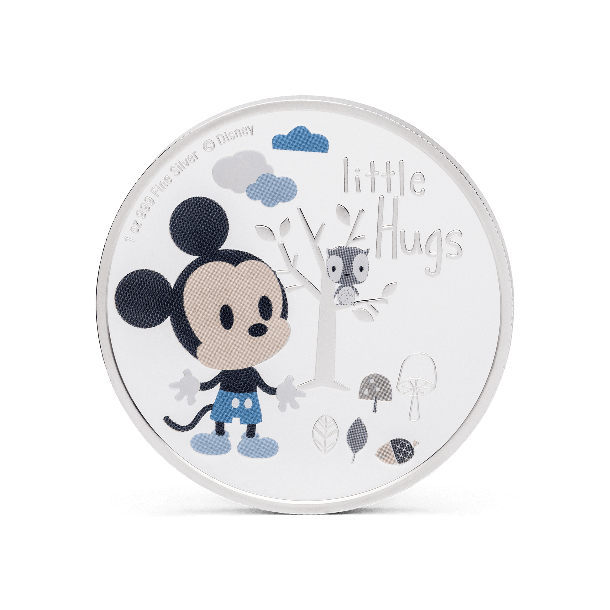 Gift the joy of a Baby Boy’s birth with this playful Disney Little Hugs coin. Showcases Disney’s Mickey Mouse in his adorable baby form. The engraving ‘Little Hugs’ and delightful motifs symbolise new life and the warmth felt by parents. Only 2,024 available. - New Zealand Mint