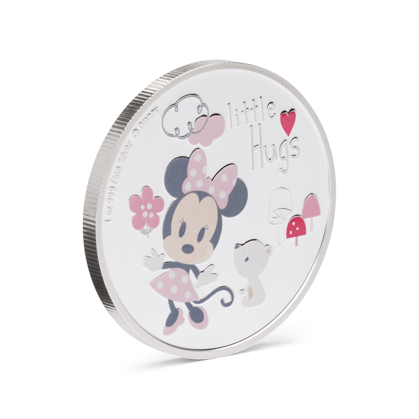 Mark the special occasion of a Baby Girl’s birth with the sweetness of this Disney Little Hugs coin. Displays Disney’s Minnie Mouse in her adorable baby form. Lovely motifs and the engraving ‘Little Hugs’ further symbolise tender moments. Only 2,024 available. - New Zealand Mint