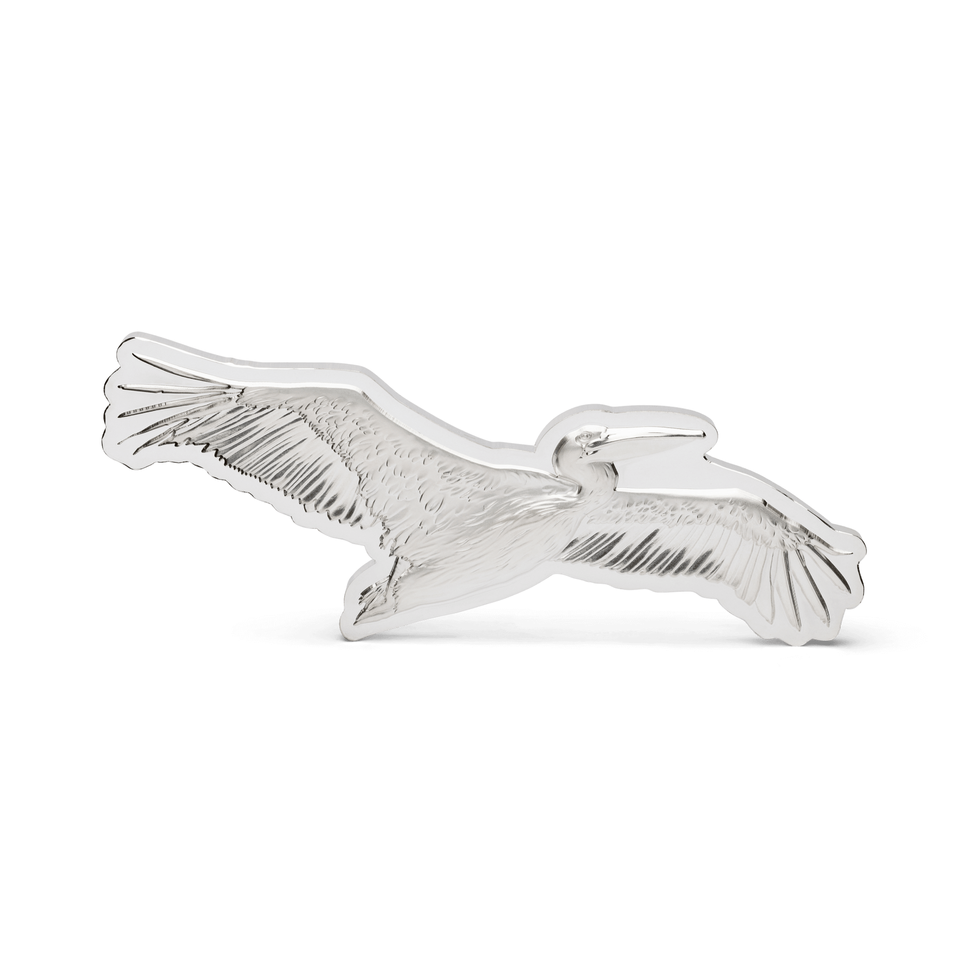 Impressively shaped and engraved with detailed relief, it captures the grand Pelican mid-flight. Display it alongside the Great Birds-themed box that includes a Certificate of Authenticity and the coin’s unique number. - New Zealand Mint