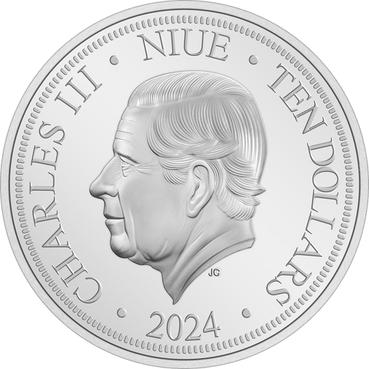 Jody Clark effigy of His Majesty King Charles III Obverse $10 2024.