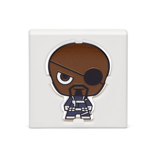 Nick Fury continues his legacy on pure silver!  Coloured and shaped, this Chibi® Coin is a unique representation of Nick Fury looking ready for combat, wearing his S.H.I.E.L.D. uniform and eye patch. Only 2,000 available worldwide! - New Zealand Mint