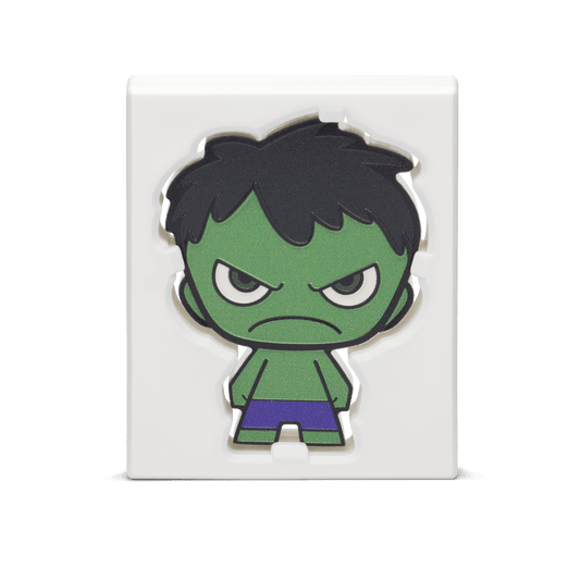 Marvel’s mean, green, rage machine, The Incredible Hulk smashes onto this MEGA-size Chibi® Coin! Made of 2oz pure silver and fully coloured and shaped to show Hulk ready to fight! Some relief has been added to give an epic 3D effect.