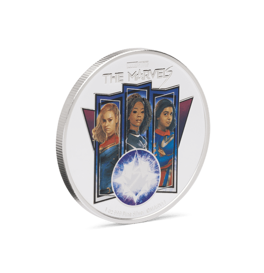 Captain Marvel, Monica Rambeau and Ms Marvel team up to save the universe on this 1oz pure silver coin. Features Marvel Studios’ The Marvels in striking colour. Only 2,023 available worldwide! - New Zealand Mint