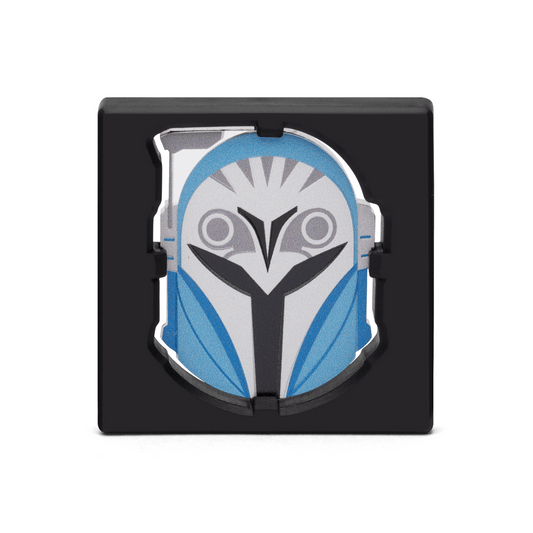 These collectible coins are inspired by Bo-Katan Kryze’s Mandalorian helmet, as seen in the series, Star Wars: The Mandalorian™. Uniquely coloured and shaped. Includes intricate engraving to capture all the lines and curves of her helmet. Only 3,000. - New Zealand Mint