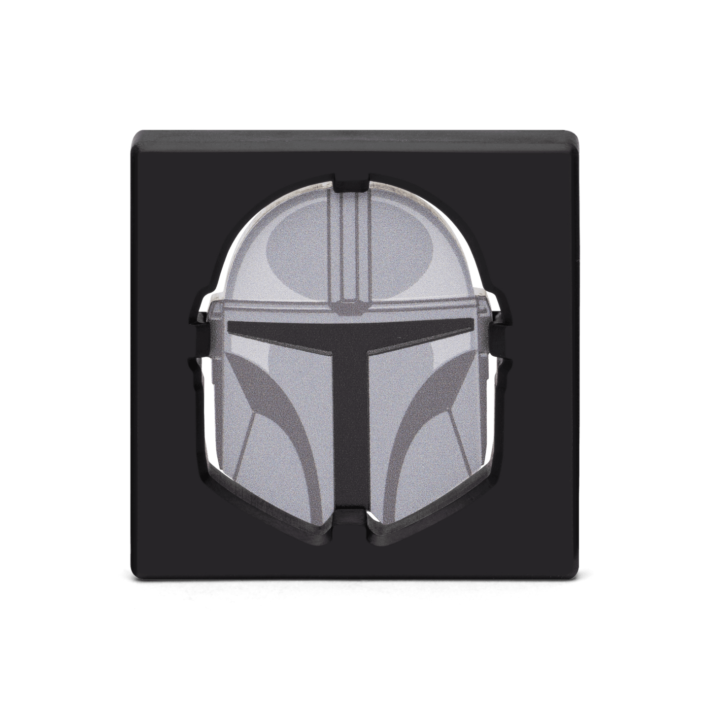 Honour the legacy of the sacred Mandalorian helmet with this enigmatic 1oz pure silver coin. Features the indomitable bounty hunter Din Djarin’s iconic helmet, as seen in the live-action series, along with engravings to capture the helmet's contours. - New Zealand Mint