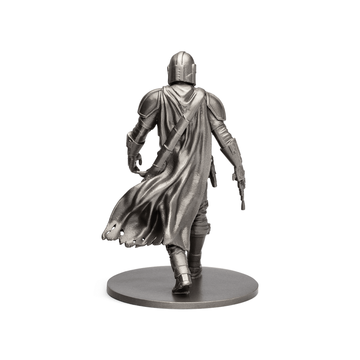 Capturing the essence of this enigmatic bounty hunter in a tangible masterpiece of silver, this miniature stands at a height of approximately 8cm. Only 1,000 casts are available worldwide.  - New Zealand Mint