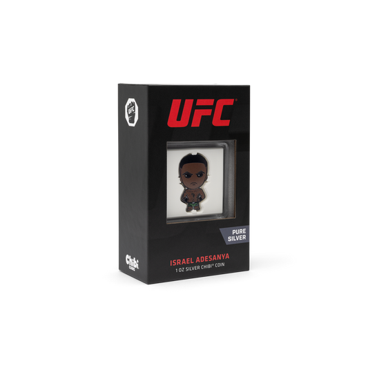 Embrace the spirit of Israel ”The Last Stylebender” Adesanya with this Chibi® Coin collectible. Chibi® Coin design features an epic, coloured rendition of Adesanya and his iconic tattoos. - New Zealand Mint