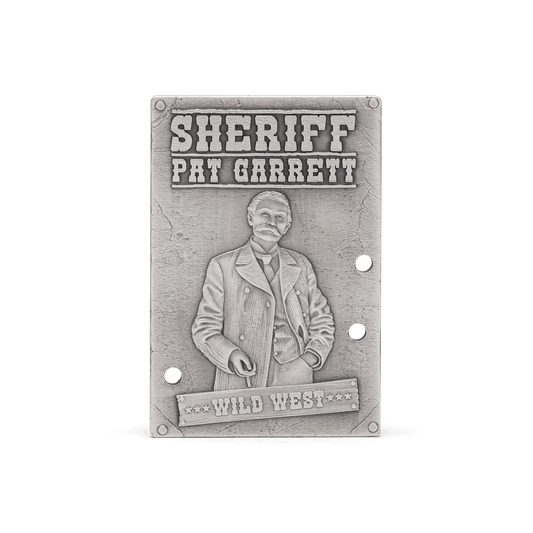 1oz of pure silver, this collectible coin pays homage to the legendary Sheriff and his fearless pursuit of justice. Features a detailed design with intricate relief, depicting Pat Garrett complete with artfully placed punched bullet holes. - New Zealand Mint