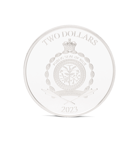 Introducing the captivating Cleopatra coin. It is struck from 1oz pure silver and has a limited issue of 2,000. The design features the legendary Egyptian queen in her iconic headdress, jewellery, and attire, capturing her timeless allure. - NZ Mint