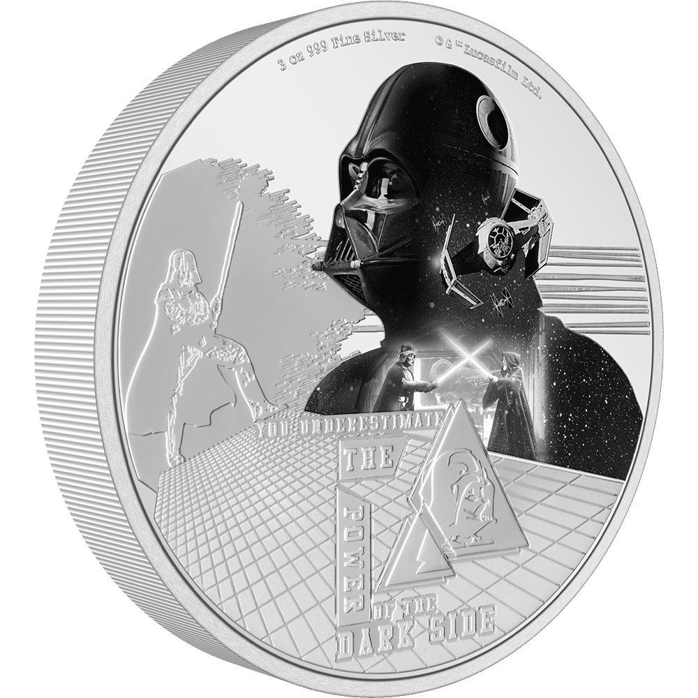 The visually stunning collectible highlights the Sith Lord™, including the first ever Star Wars Lightsaber duel. Detailed engraved motifs are featured along with one of his many iconic quotes - 'You underestimate the power of the Dark Side'. - NZ Mint