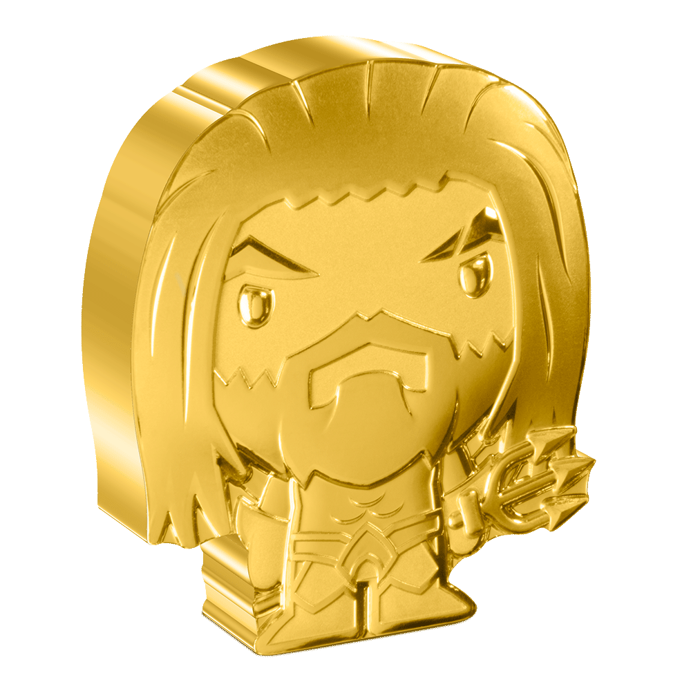 DC Comics - AQUAMAN™ 1oz Silver Chibi® Coin Gilded Version.