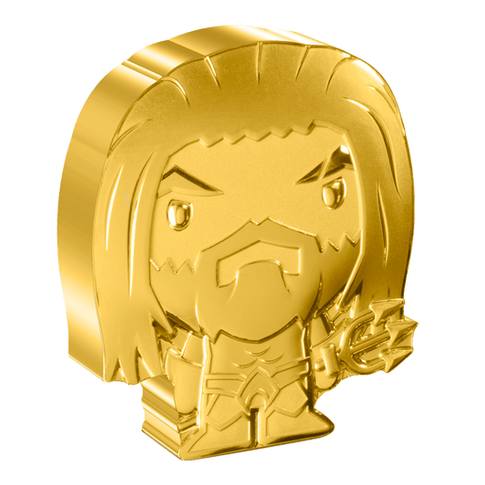 DC Comics - AQUAMAN™ 1oz Silver Chibi® Coin Gilded Version.