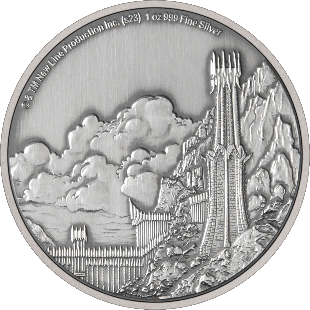 THE LORD OF THE RINGS™ - Mordor 1oz Silver Coin Flat View.