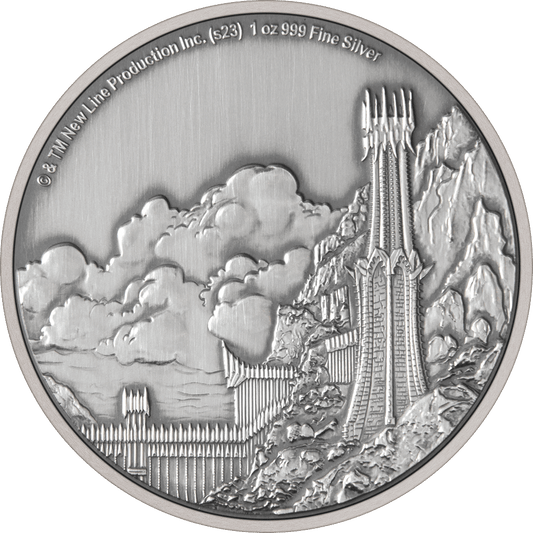 THE LORD OF THE RINGS™ - Mordor 1oz Silver Coin Flat View.