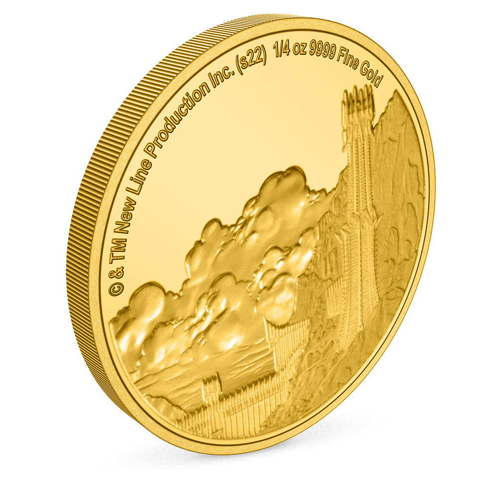 THE LORD OF THE RINGS™ - Mordor 1/4oz Gold Coin with Milled Edge Finish.