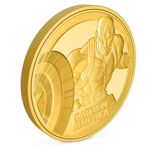 Marvel Captain America™ 1/4oz Gold Coin with Milled Edge Finish.