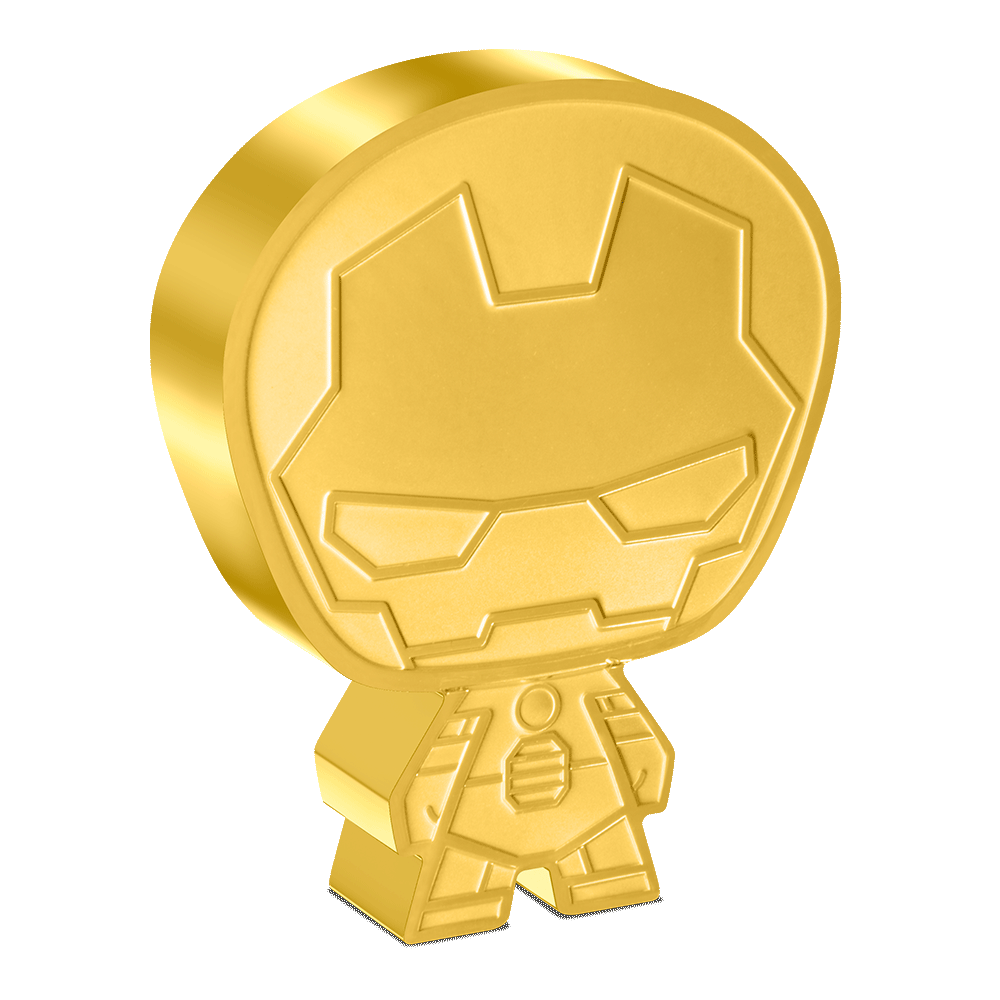 Marvel – Iron Man 1oz Silver Chibi® Coin Gilded Version.