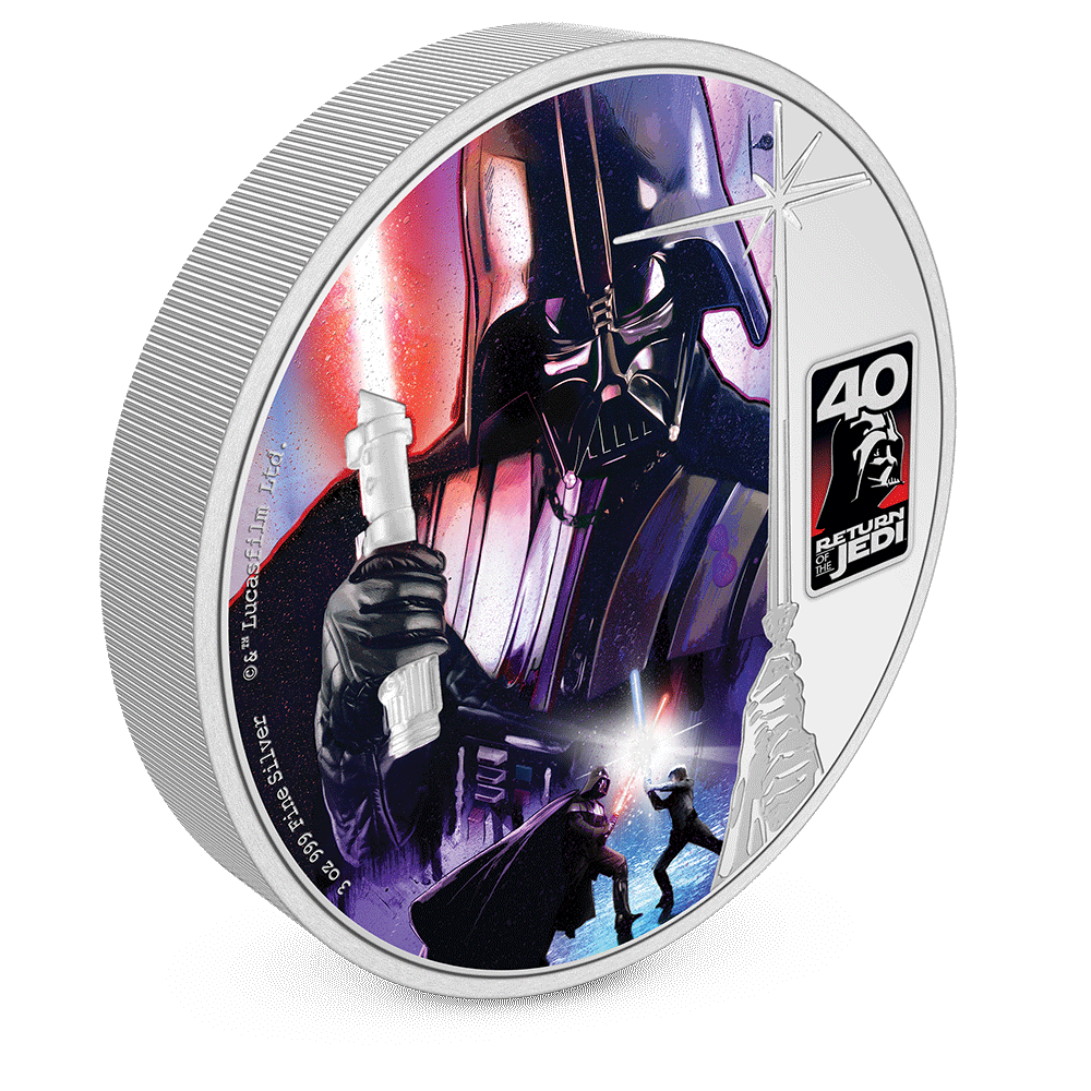 Star Wars™ Return of the Jedi 40th Anniversary 3oz Silver Coin With Milled Edge Finish