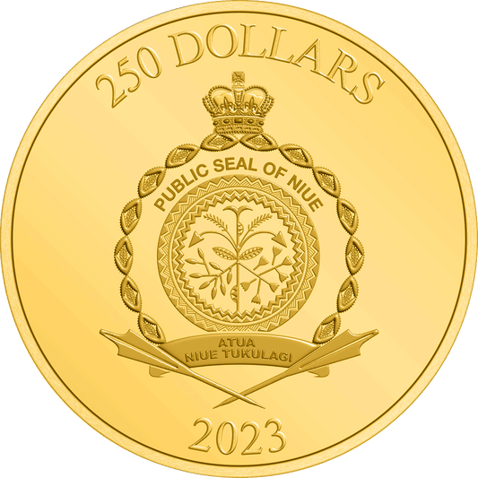 Public Seal of Niue Coat of Arms $250 2023 Obverse