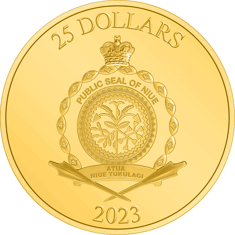 Public Seal of Niue Coat of Arms   II $25 Niue 2023 Obverse.